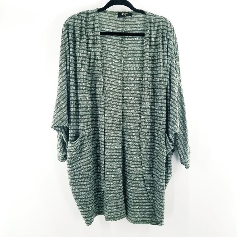 Meritt striped open cardigan green size Medium